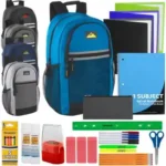 18" Multi-Pocket Reflective Backpack with 30-Piece School Supply Kit - 5 Colors