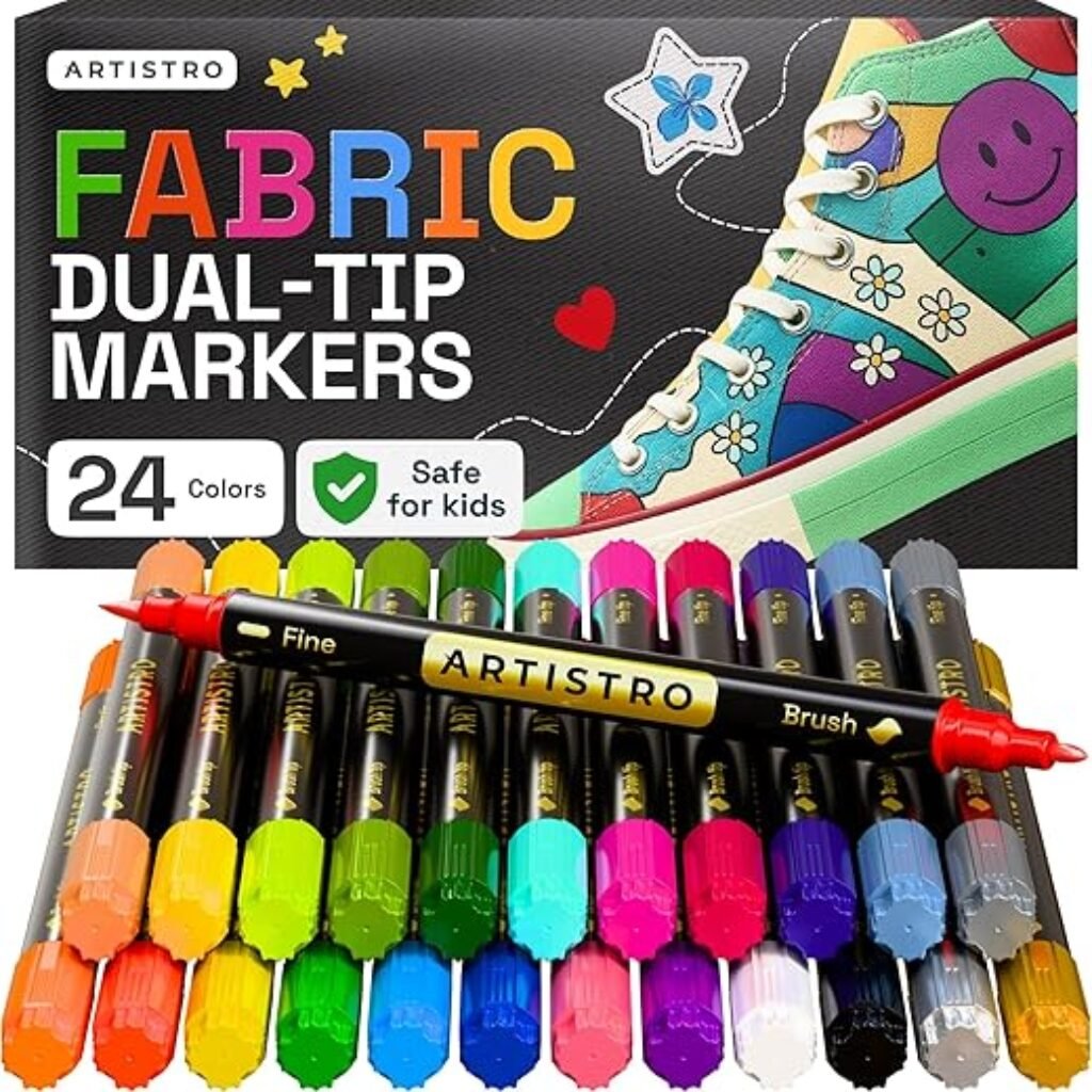 ARTISTRO Dual-Tip Fabric Markers for Creativity